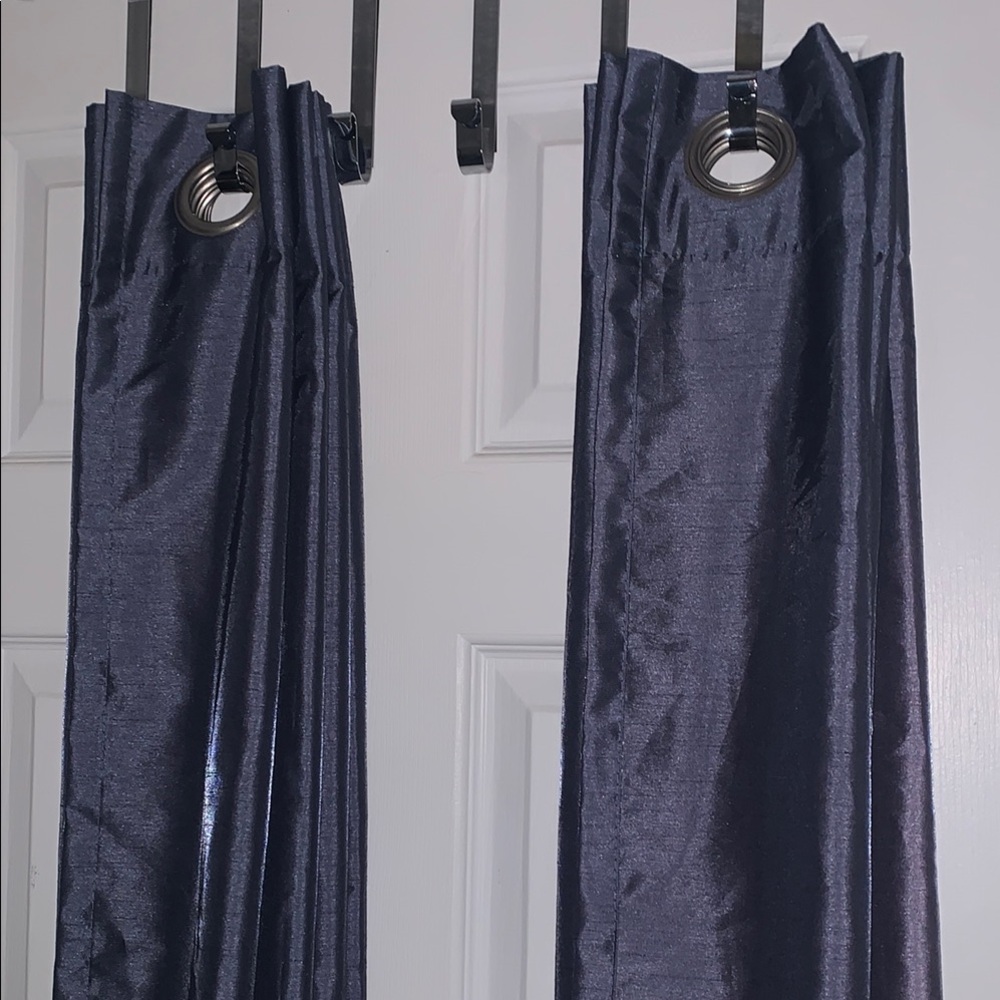 Navy Blue Grommet Curtains